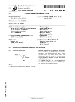 Halothenoyl-Cyclopropane-1-Carboxylic Acid Derivatives