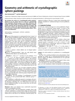 Geometry and Arithmetic of Crystallographic Sphere Packings