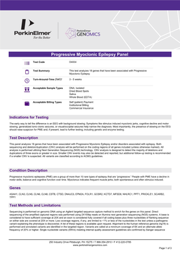 Perkinelmer Genomics to Request the Saliva Swab Collection Kit for Patients That Cannot Provide a Blood Sample As Whole Blood Is the Preferred Sample