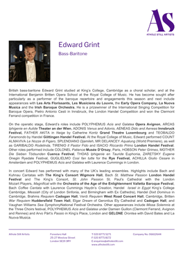 Edward Grint Bass-Baritone