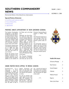 Southern Commandery News