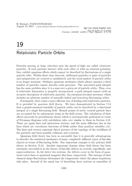 Relativistic Particle Orbits