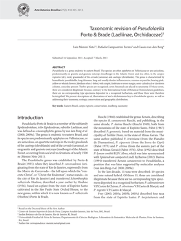 Taxonomic Revision of Pseudolaelia Porto & Brade (Laeliinae