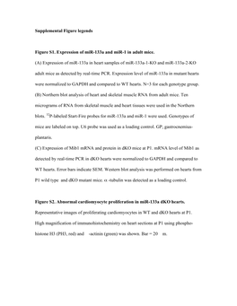 Supplemental Figure Legends Figure S1. Expression of Mir-133A