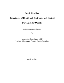 South Carolina Department of Health and Environmental Control Bureau