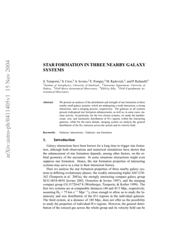 Star Formation in Three Nearby Galaxy Systems 3 Order to Analyse Their Luminosity Functions (Lfs) and Size Distributions