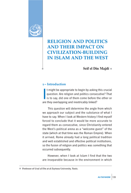 Religion and Politics and Their Impact on Civilization-Building in Islam and the West