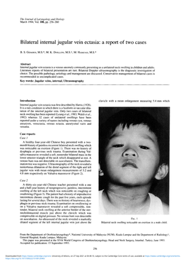 Bilateral Internal Jugular Vein Ectasia: a Report of Two Cases