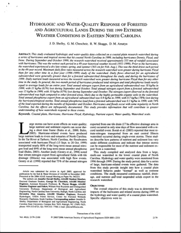 Hydrologic Response of Forested Lands During The