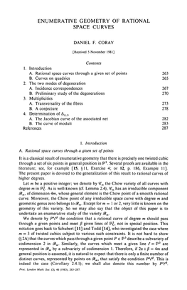 Enumerative Geometry of Rational Space Curves