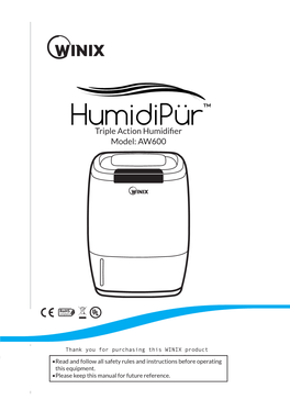 Triple Action Humidifier Model: AW600