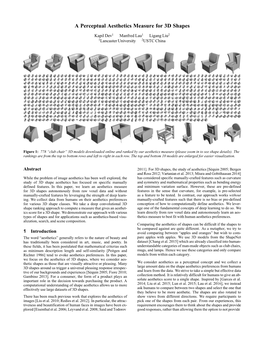 A Perceptual Aesthetics Measure for 3D Shapes