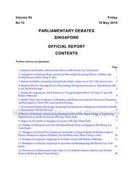 Parliamentary Debates Singapore Official Report