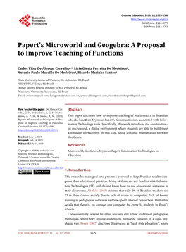Papert's Microworld and Geogebra: a Proposal to Improve Teaching Of
