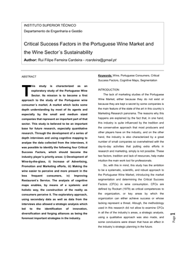 Critical Success Factors in the Portuguese Wine Market and The