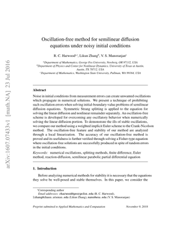 Oscillation-Free Method for Semilinear Diffusion Equations Under