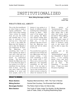 Institutionalized Issue #1