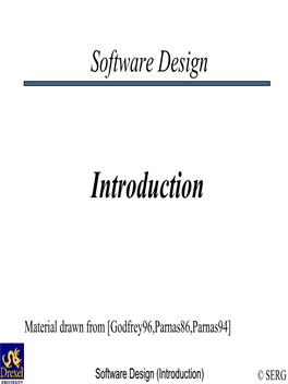Software Design Introduction