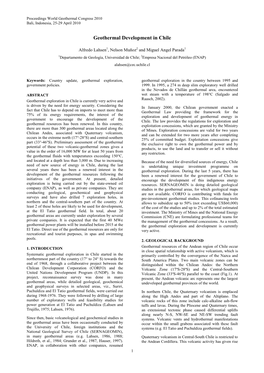 Geothermal Development in Chile