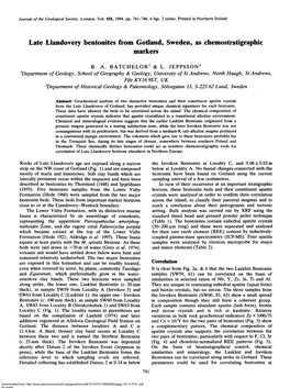 Late Llandovery Bentonites from Gotland, Sweden, As Chemostratigraphic Markers