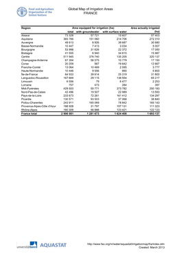 Global Map of Irrigation Areas FRANCE