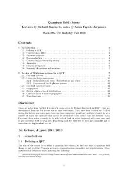 275 – Quantum Field Theory