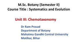 Chemotaxonomy