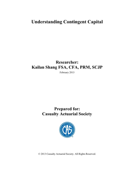 Understanding Contingent Capital