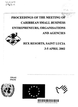 Proceedings of the Meeting of Caribbean Small Business Entrepreneurs, Organisations and Agencies