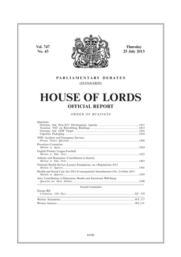 House of Lords Official Report