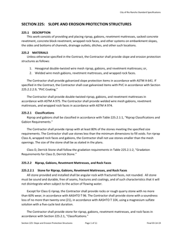 Section 225: Slope and Erosion Protection Structures