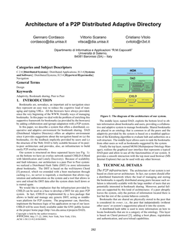 Architecture of a P2P Distributed Adaptive Directory