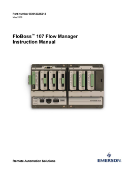 Floboss 107 Flow Manager Instruction Manual