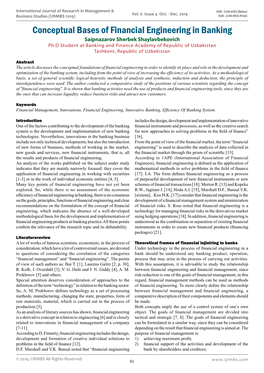 Conceptual Bases of Financial Engineering in Banking