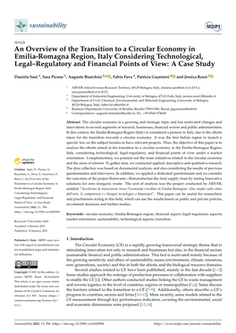 An Overview of the Transition to a Circular Economy in Emilia