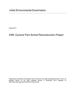 Initial Environmental Examination VAN: Cyclone Pam School