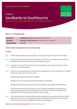 Sandbanks to Southbourne England Coast Path: Kimmeridge to Highcliffe - Natural England’S Proposals