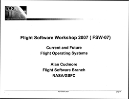 Flight Software Workshop 2007 ( FSW-07)