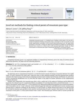 Level Set Methods for Finding Critical Points of Mountain Pass Type