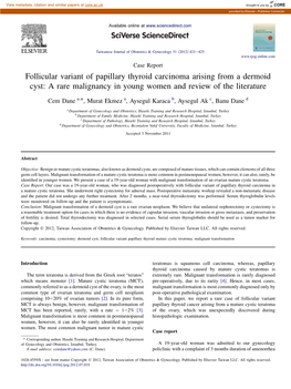Follicular Variant of Papillary Thyroid Carcinoma Arising from a Dermoid Cyst: a Rare Malignancy in Young Women and Review of the Literature