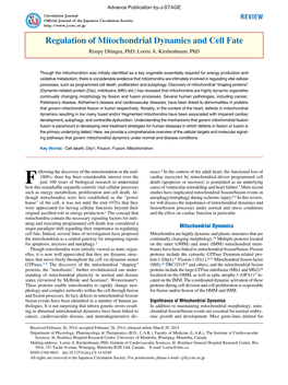 Regulation of Mitochondrial Dynamics and Cell Fate Rimpy Dhingra, Phd; Lorrie A