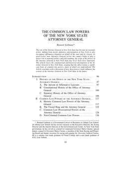 The Common Law Powers of the New York State Attorney General