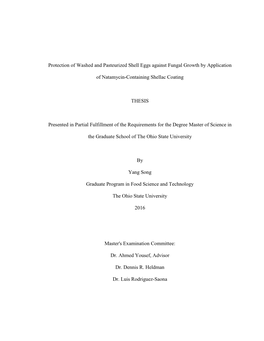 Protection of Washed and Pasteurized Shell Eggs Against Fungal Growth by Application of Natamycin-Containing Shellac Coating