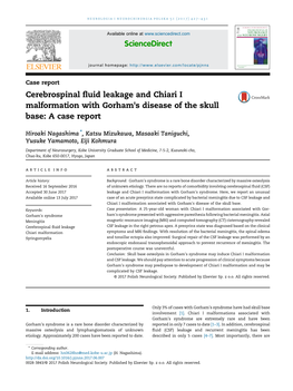 Cerebrospinal Fluid Leakage and Chiari I