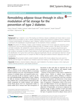 Remodeling Adipose Tissue Through in Silico Modulation of Fat Storage For