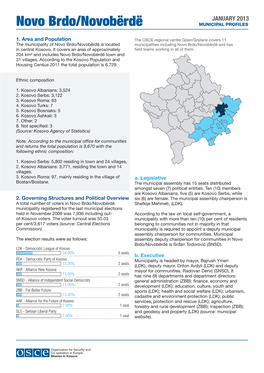 Novo Brdo/Novobërdë MUNICIPAL PROFILES