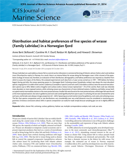 Marine Science Advance Access Published November 21, 2014 ICES Journal of Marine Science