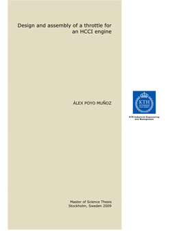 Design and Assembly of a Throttle for an HCCI Engine