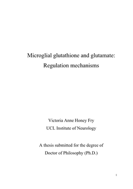 Microglial Glutathione and Glutamate: Regulation Mechanisms