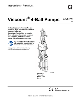 3A0537N, Viscount® 4-Ball Pumps , Instructions